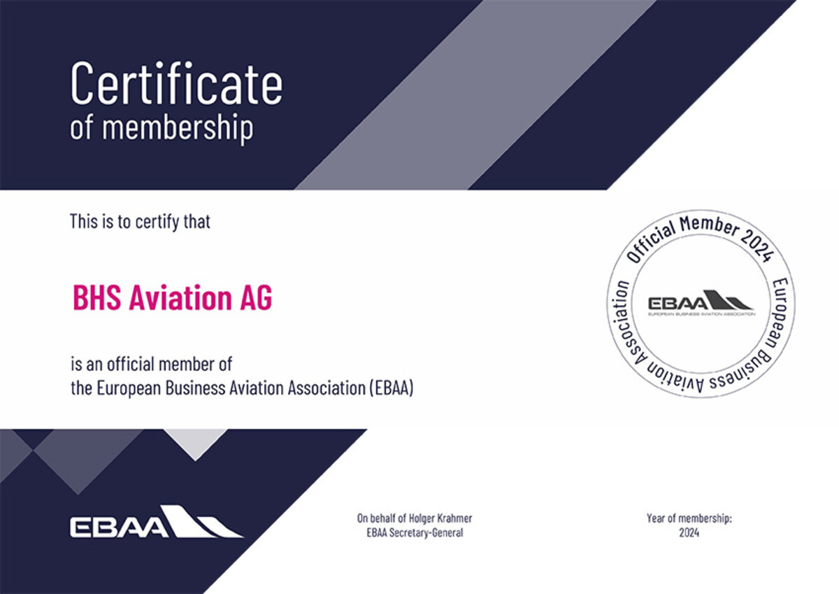 EBAA: European Business Aviation Association Certificate 2024