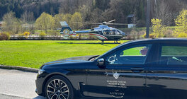 Quickly by helicopter to Salzburg to the Schloss Fuschl